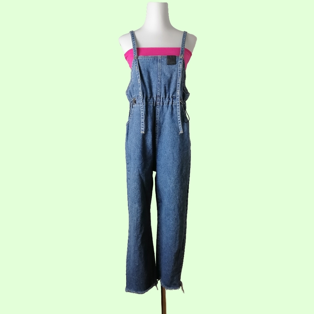 vintage wash denim overalls